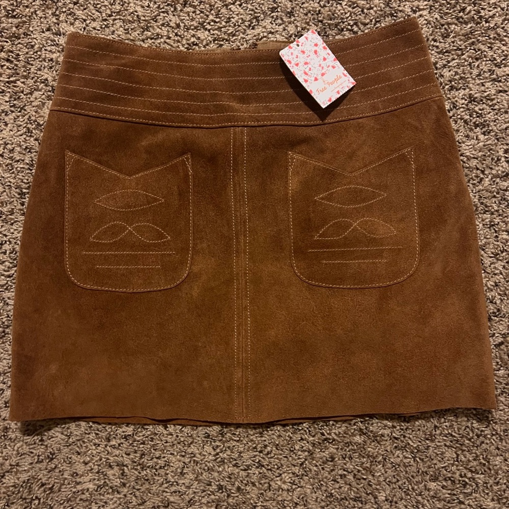 Free People Brown Mini Skirt Casual Corduroy